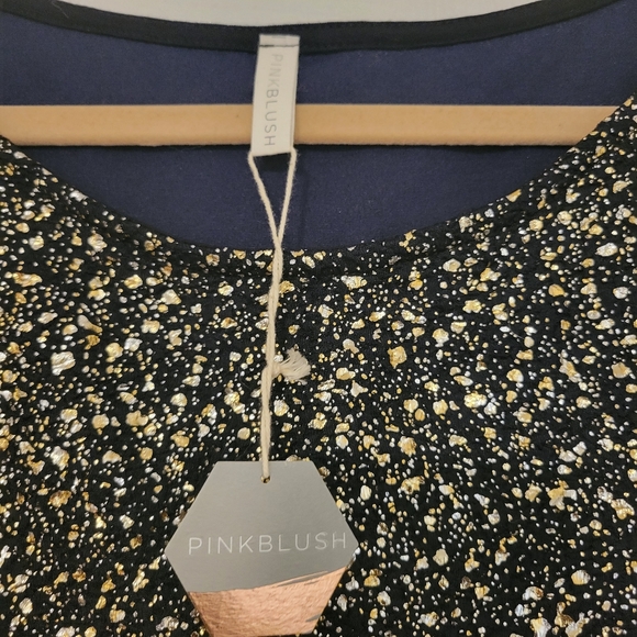 Silver and Gold glam plus size mini maternity dress by Pink Blush size 3X - Picture 4 of 6